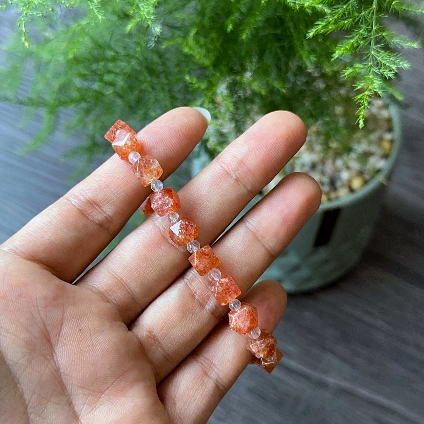 Natural Sunstone Bracelet Size 7 mm