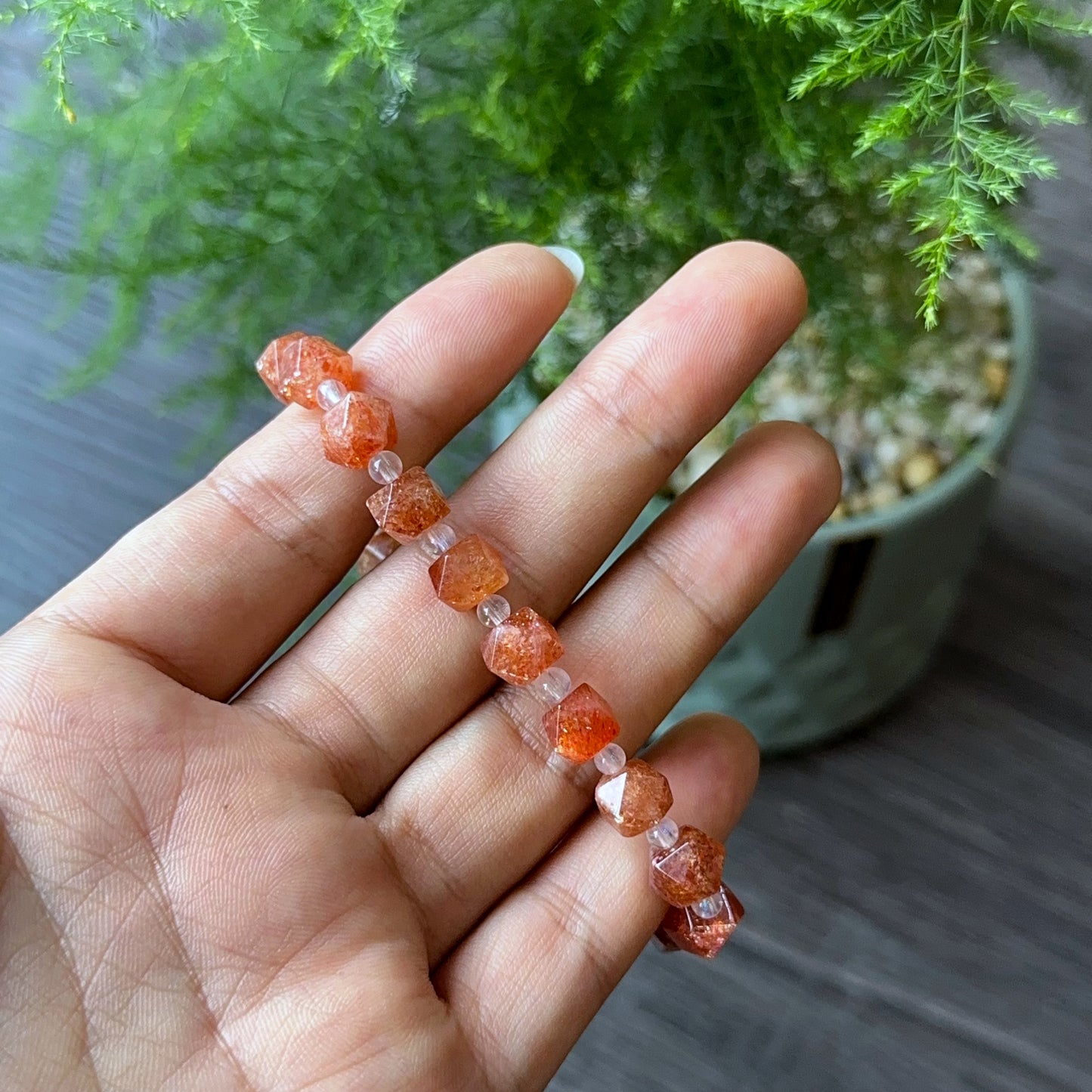 Natural Sunstone Bracelet Size 7 mm