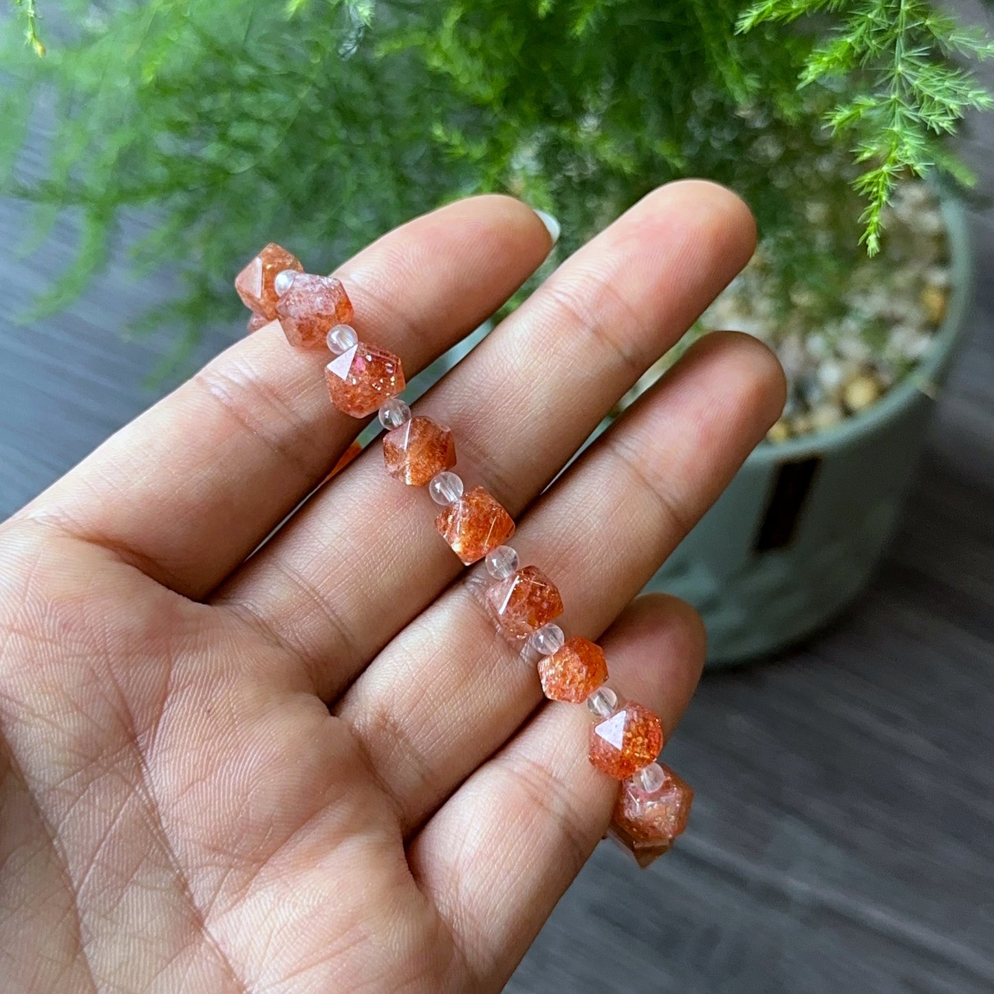 Natural Sunstone Bracelet Size 7 mm