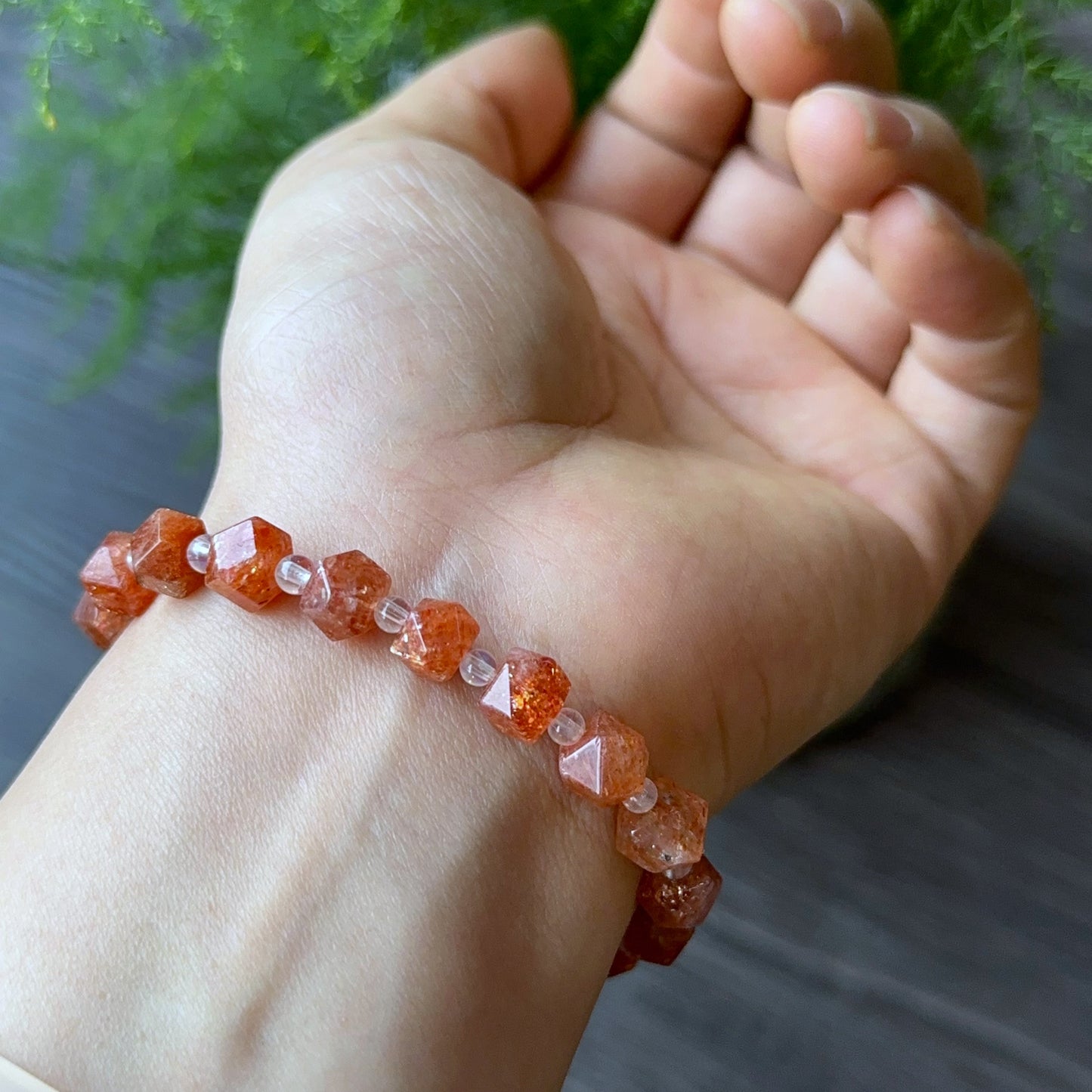 Natural Sunstone Bracelet Size 7 mm