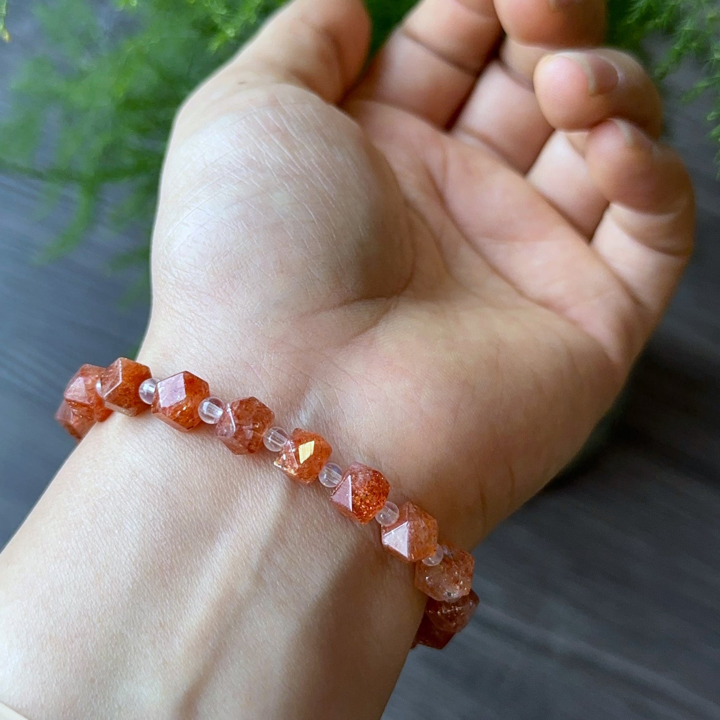 Natural Sunstone Bracelet Size 7 mm