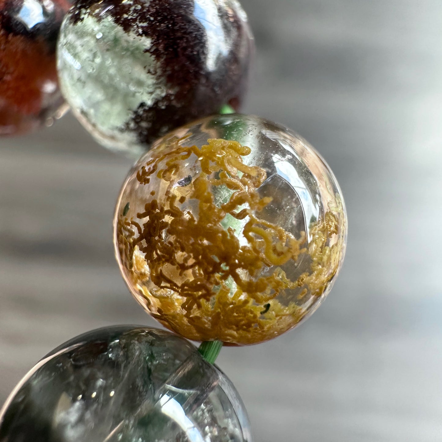 Natural Landscape Quartz Bracelet Size 9 mm
