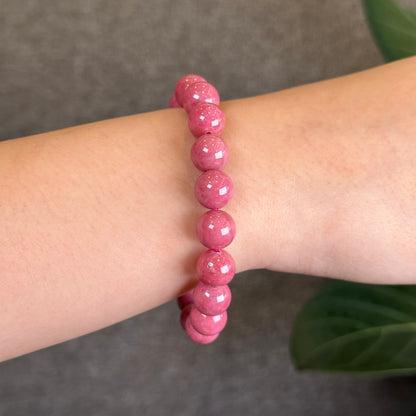 Bracelet Rhodonite Rose Taille 10 mm
 Madagascar