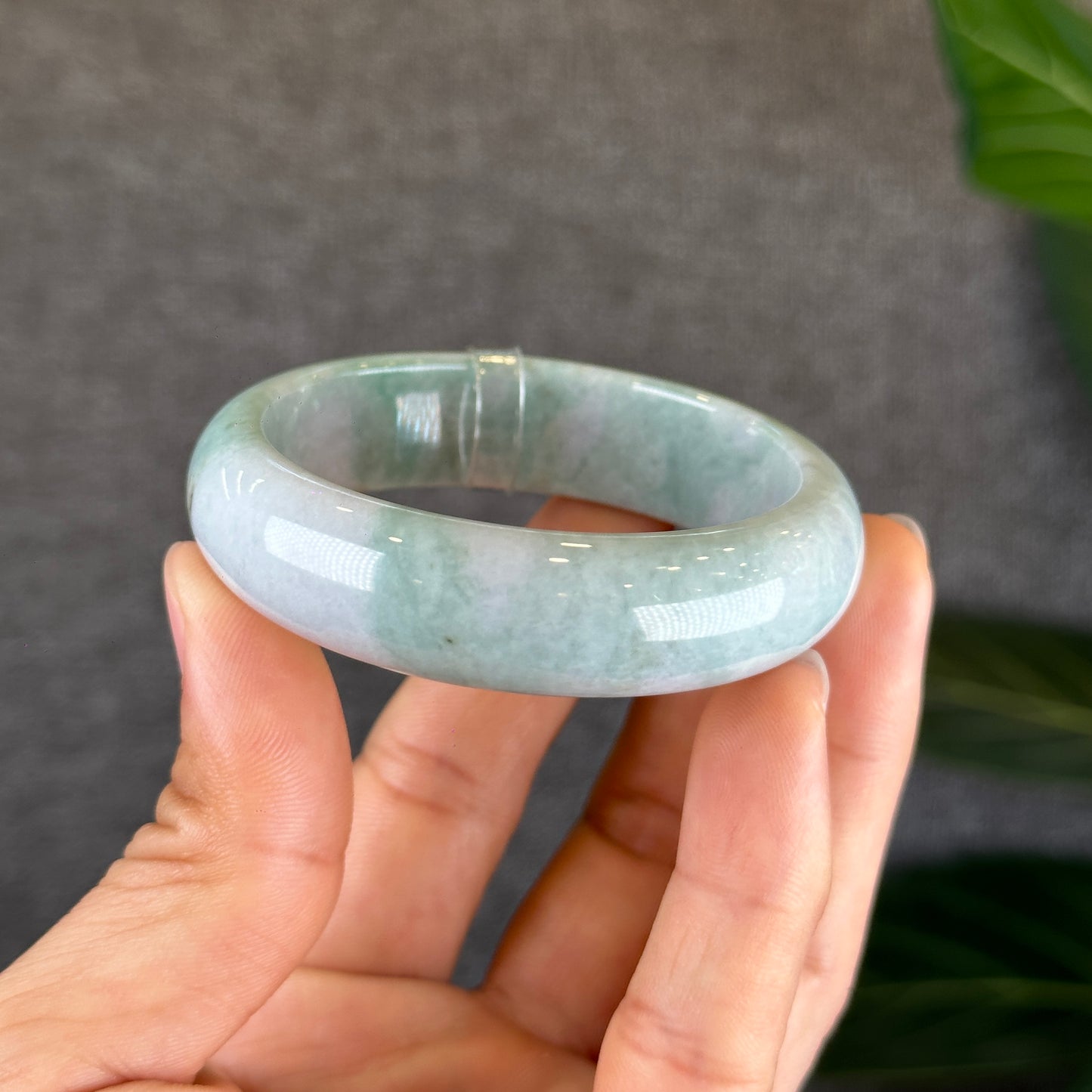 Jadeite Jade Bangle Size 51.70 mm Leaf Style