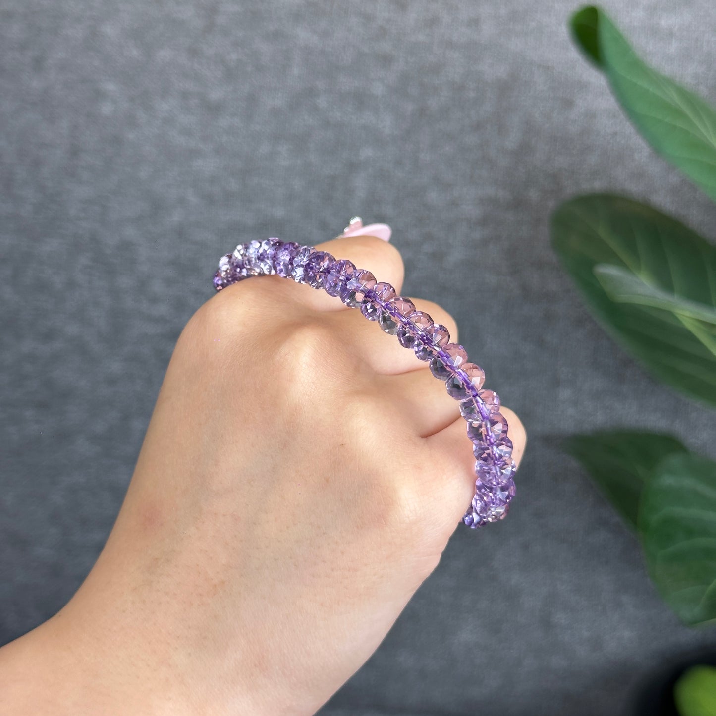 Amethyst Faceted Rondell Bracelet Size 7.6 mm