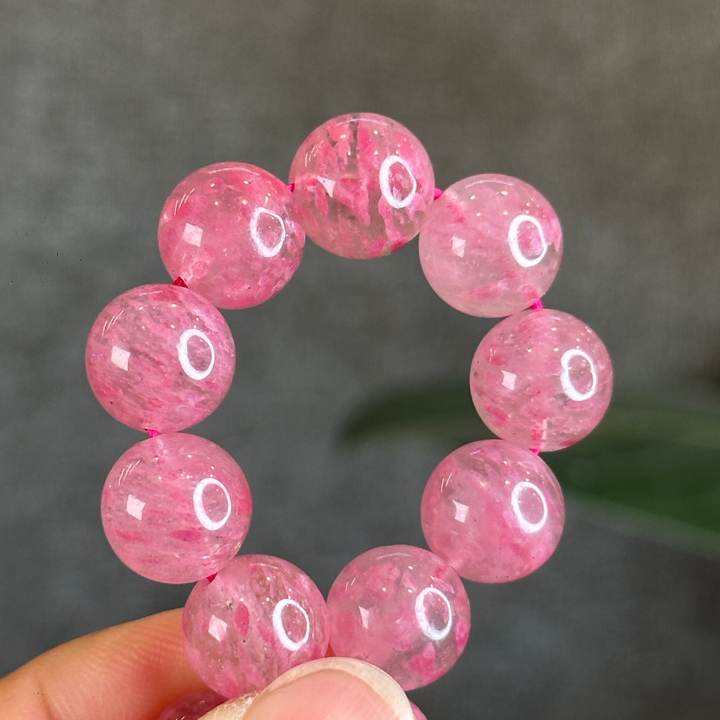 Rhodonite Sakura glacée 11,5 mm