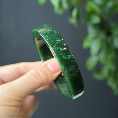 Natural Nephrite Jade VIP Banlge Square Style Size 54 mm