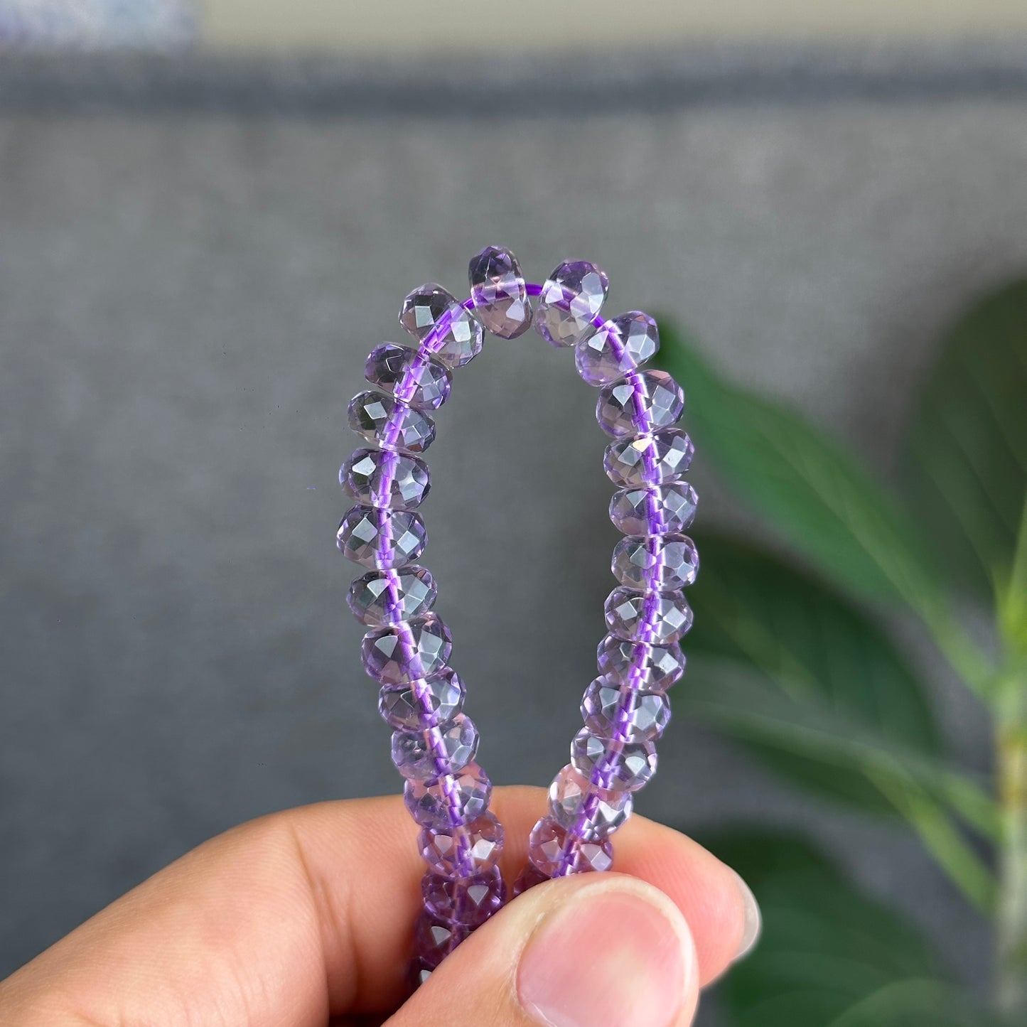 Amethyst Faceted Rondell Bracelet Size 7.6 mm