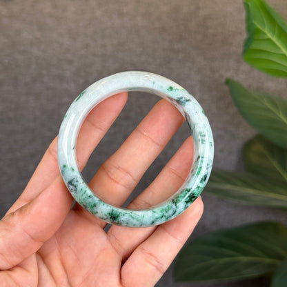 Jadeite Jade Bangle Size Leaf Style 55 mm