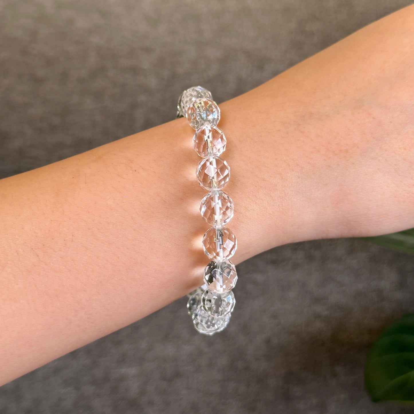 Clear Quartz Faceted Bracelet 10 mm