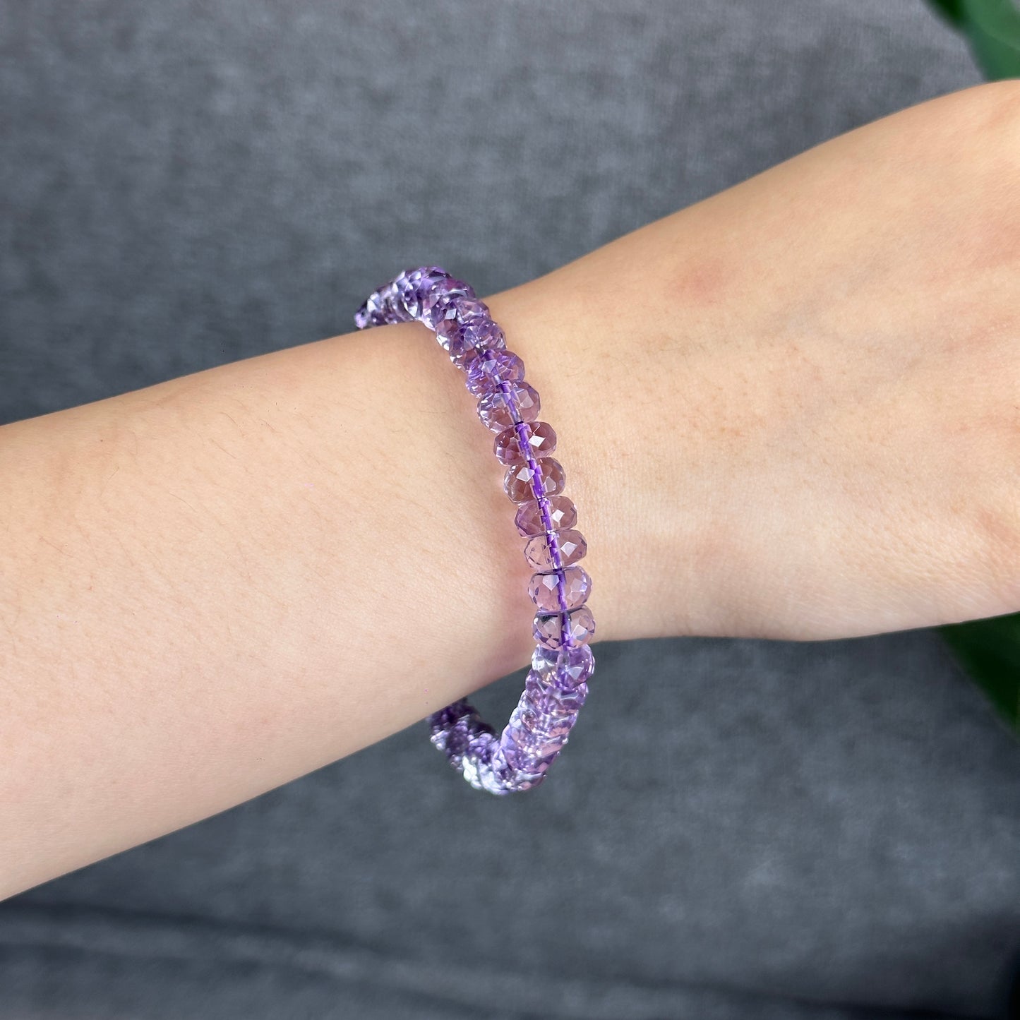 Amethyst Faceted Rondell Bracelet Size 7.6 mm