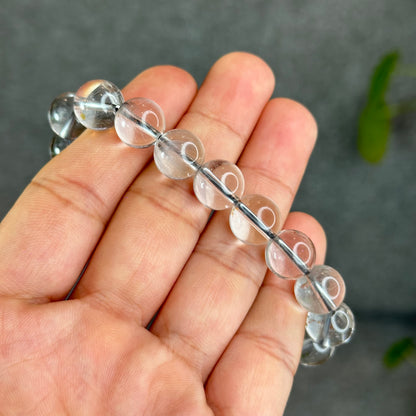 Natural Platinum Rutilated Quartz Bracelet Size 10.5 mm