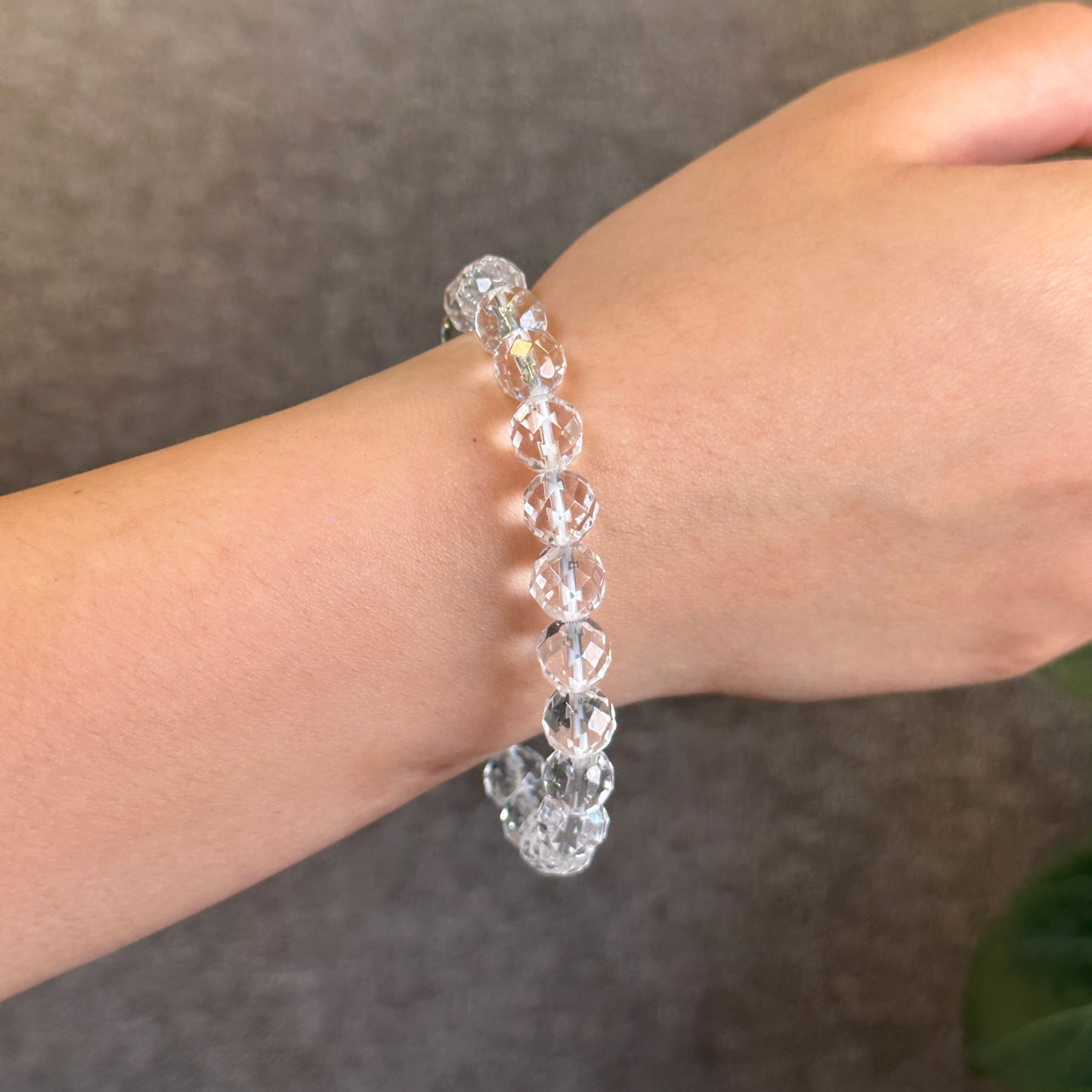 Clear Quartz Faceted Bracelet 8 mm