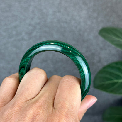 Malachite Bangle Leaf Style Size 51 mm