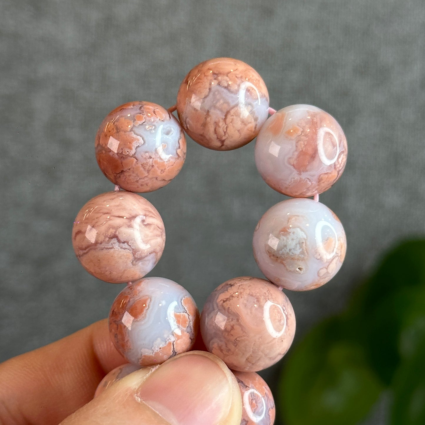 Rose Agate Bracelet Size 15 mm