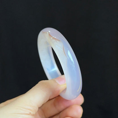 Special Natural Agate Bangle Leaf Style Size 53 mm