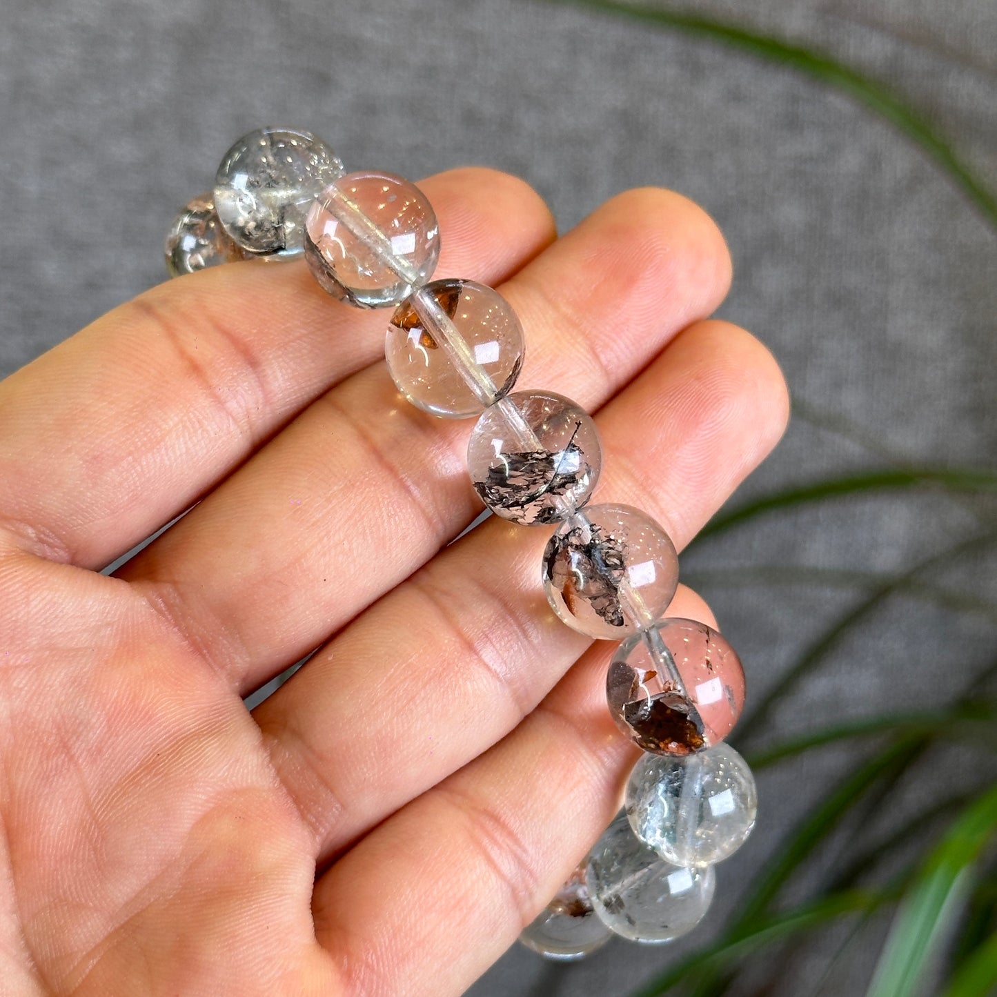 Colorful Herkimer Diamond Quartz Bracelet Size 13 mm