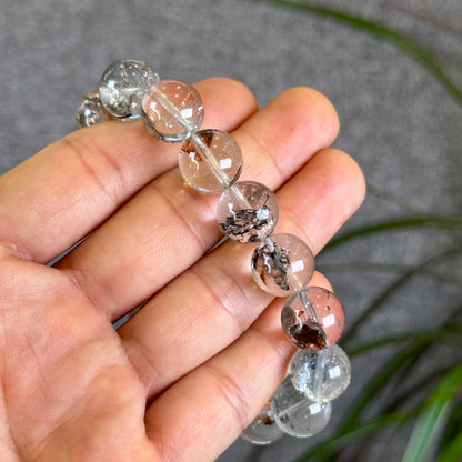 Colorful Herkimer Diamond Quartz Bracelet Size 13 mm