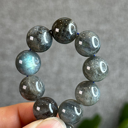 Natural Galaxy Dark Labradorite Bracelet Size 12.5 mm