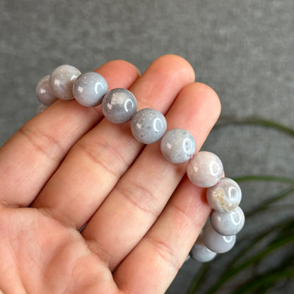 Natural Purple Floral Agate Bracelet Size 11.5 mm