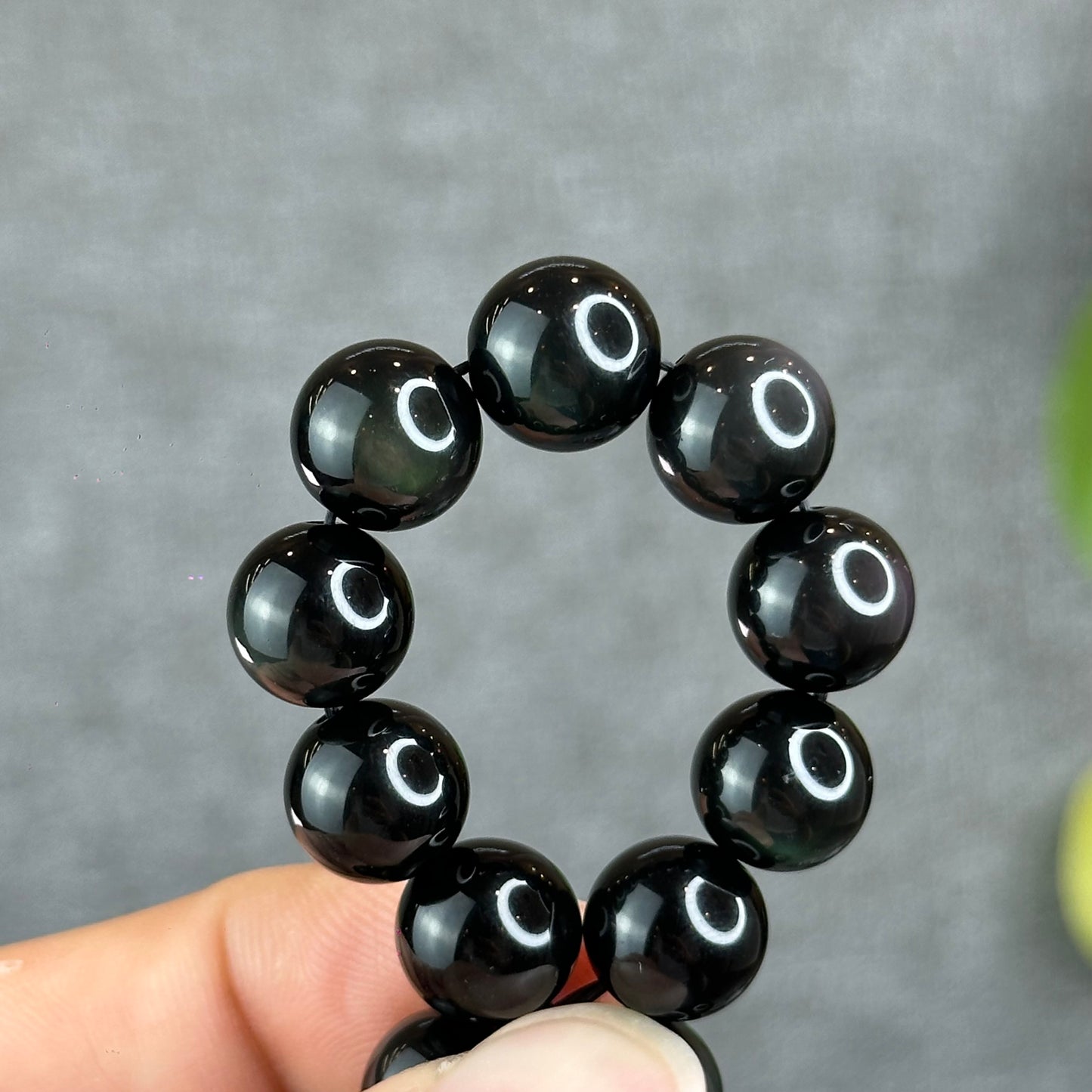 Natural Rainbow Obsidian High Quality Bracelet Size 10 mm