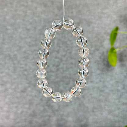 Natural Platinum Rutilated Quartz Bracelet Size 10.5 mm