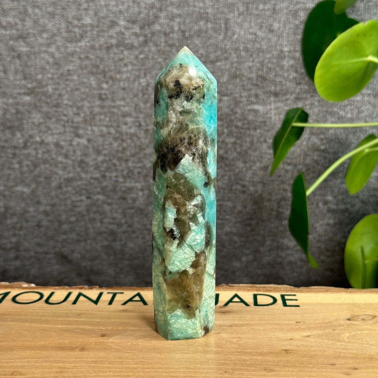 Amazonite with Smokey Quartz Tower