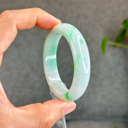 Light Green Natural Jadeite Jade Leaf Style Size 51.44 mm
