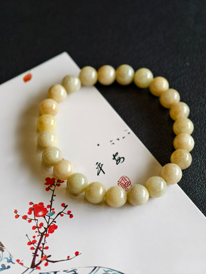 Natural Orange Jadeite Jade Bracelet Size 8 mm