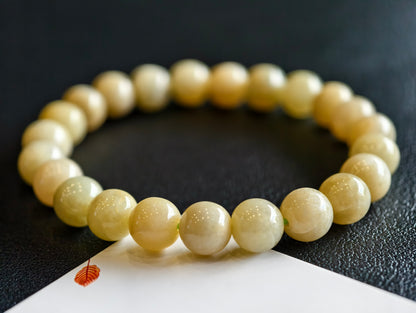 Natural Orange Jadeite Jade Bracelet Size 8 mm