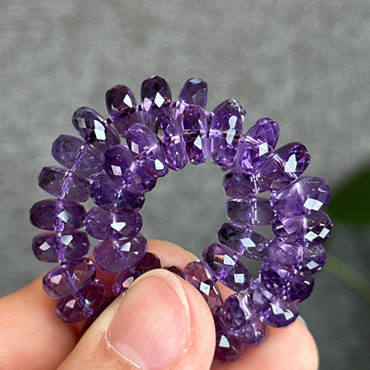 Amethyst Faceted Rondelle Bracelet Size 9 Mm