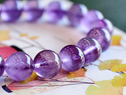 Natural Amethyst Bracelet Size 9.5 mm