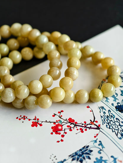 Natural Orange Jadeite Jade Bracelet Size 8 mm