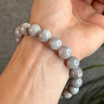 Natural Purple Floral Agate Bracelet Size 11.5 mm