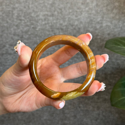 Colourful Chalcedony Bangle Leaf Style Size 54.8 mm