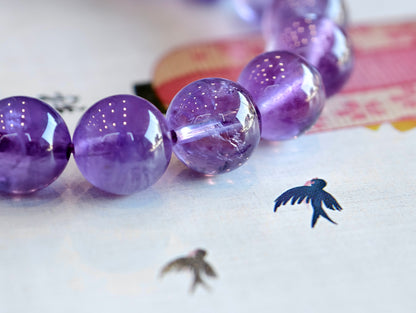 Natural Amethyst Bracelet Size 9.5 mm