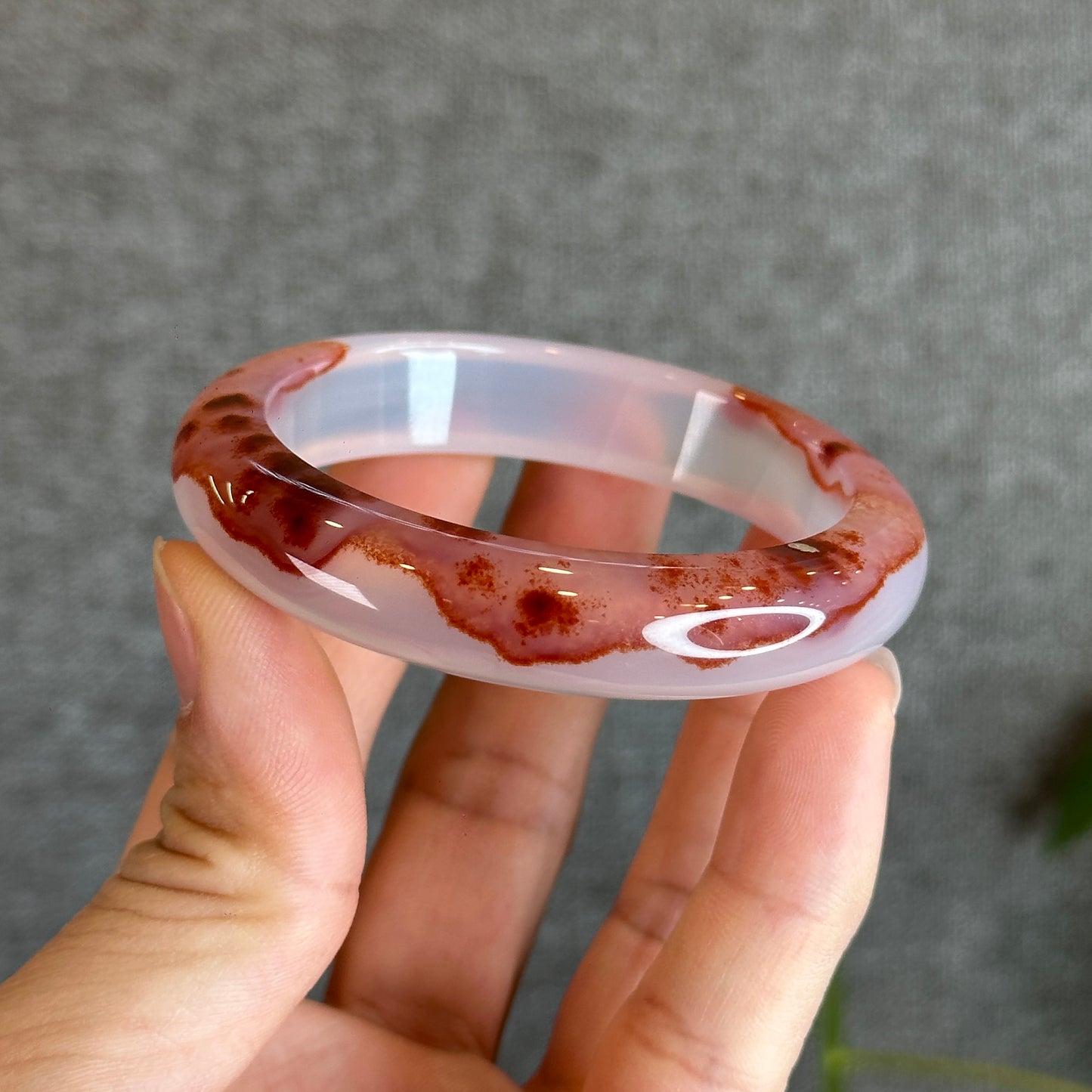 Cinnabar Agate Bangle Size 53.5 mm