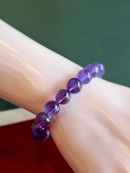 Natural Amethyst Bracelet Size 9.5 mm