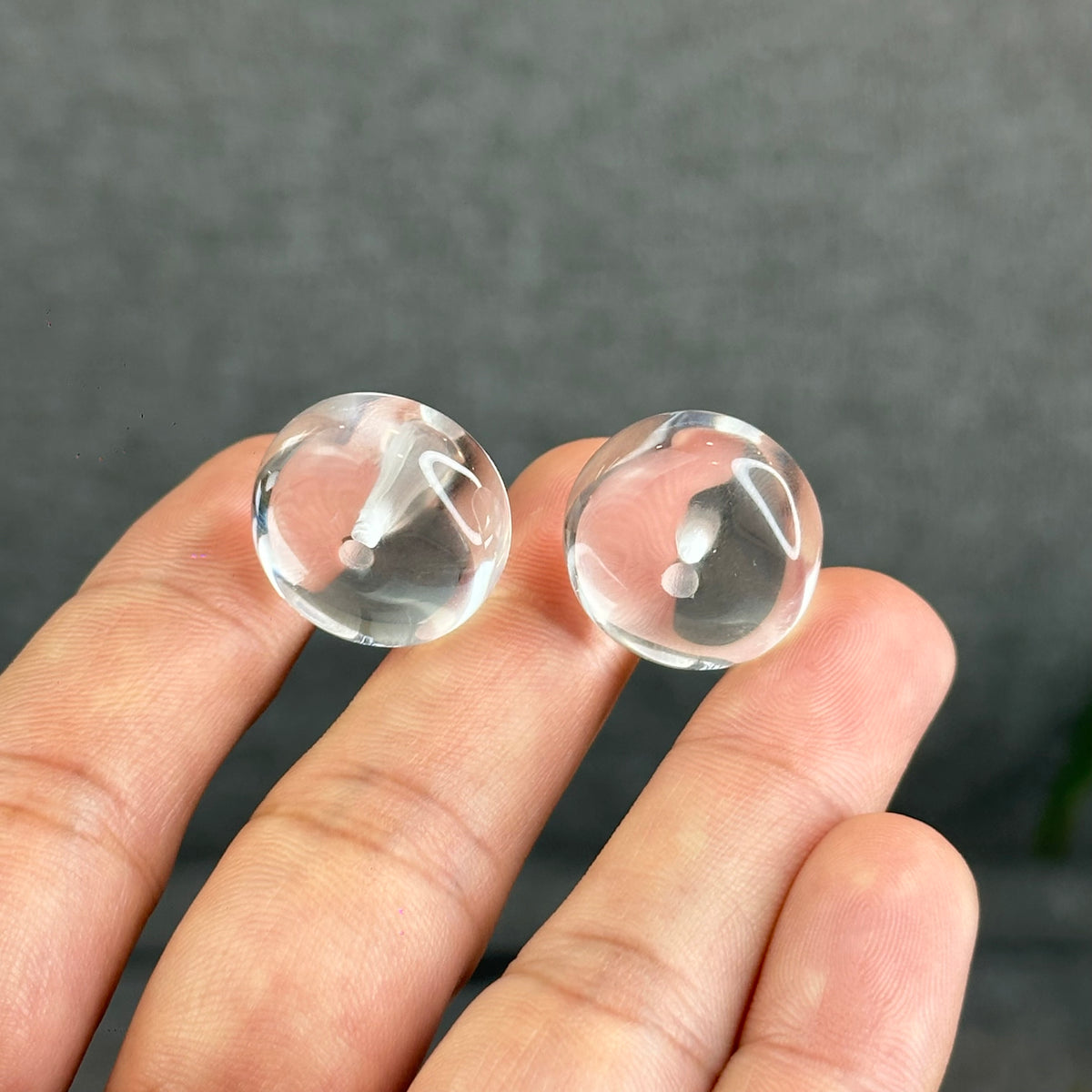 Natural Clear Quartz Dong Dieu Donut Charm - High Quality