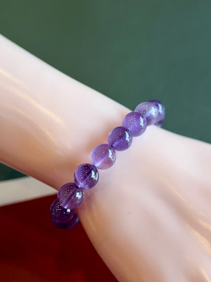 Natural Amethyst Bracelet Size 9.5 mm