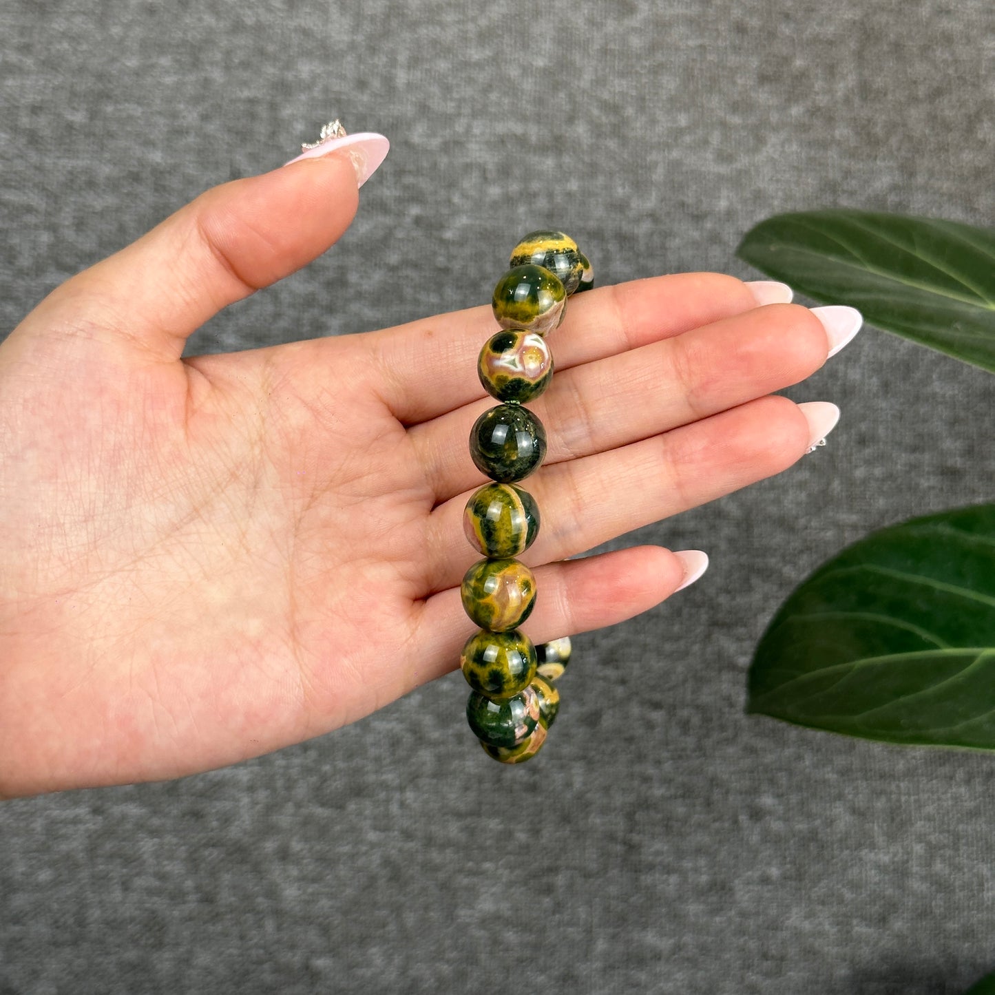 Green Multi Colour Ocean Jasper Bracelet Size 12.5 mm