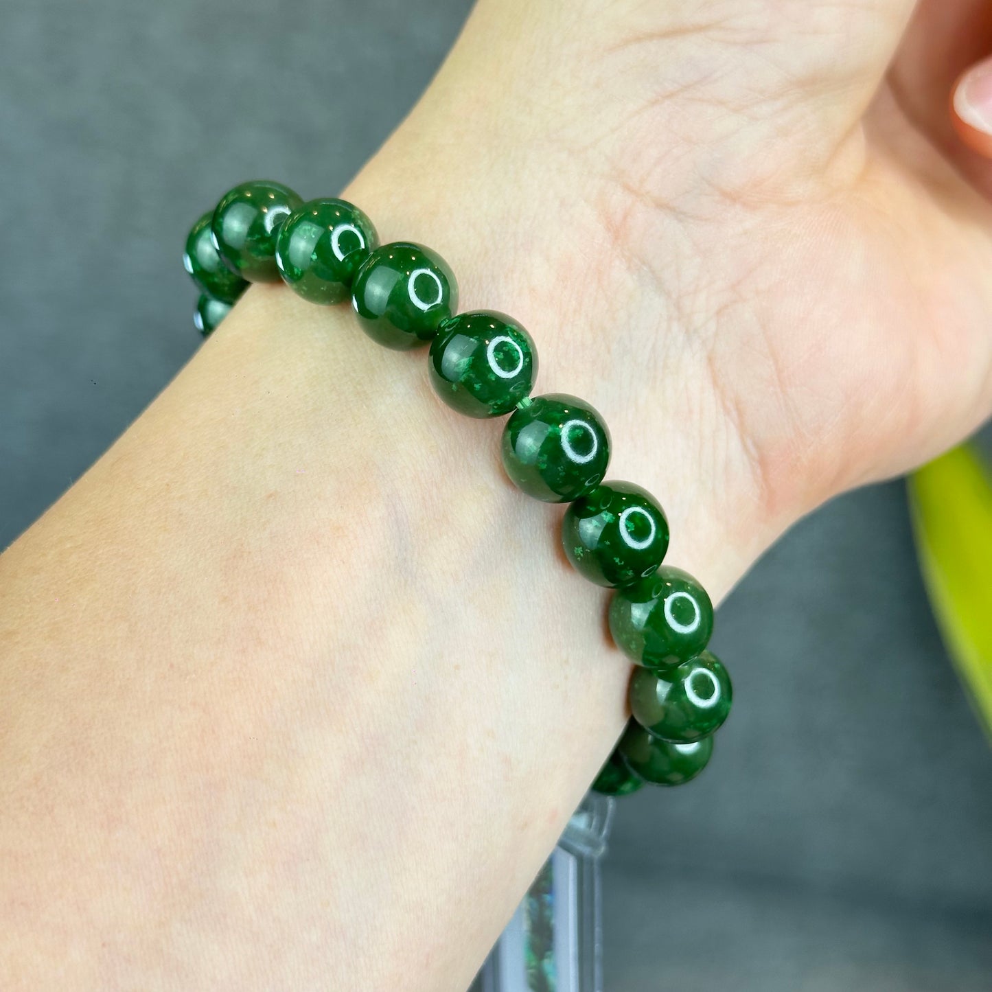 Natural Nephrite Jade Bracelet Size 10 mm - High Quality