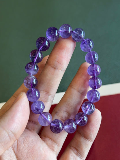 Natural Amethyst Bracelet Size 9.5 mm