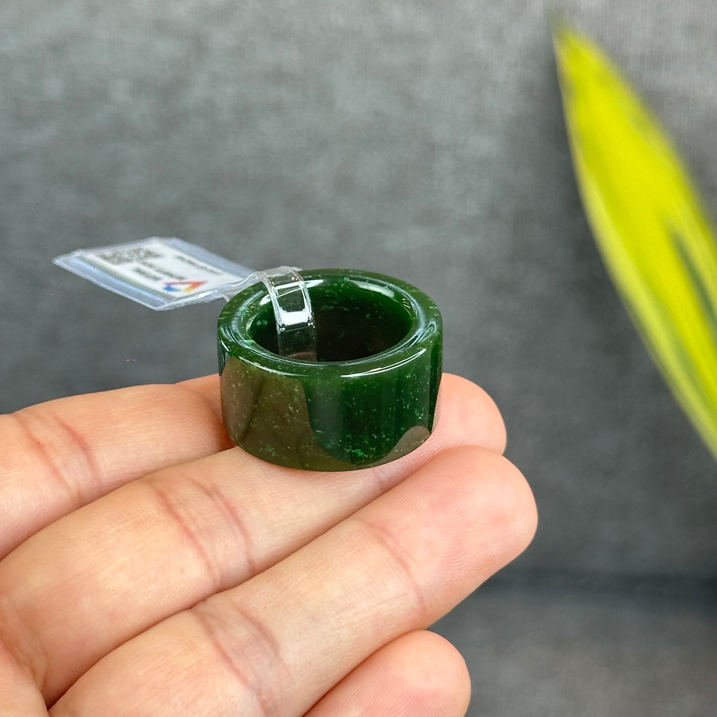 Natural Nephrite Jade High Quality Ring Size 1.9