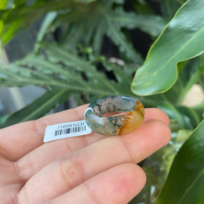 Natural Moss Agate Ring Size 1.9