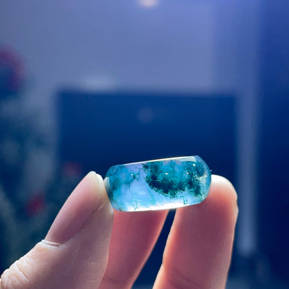 Natural Moss Agate Ring Size 1.5