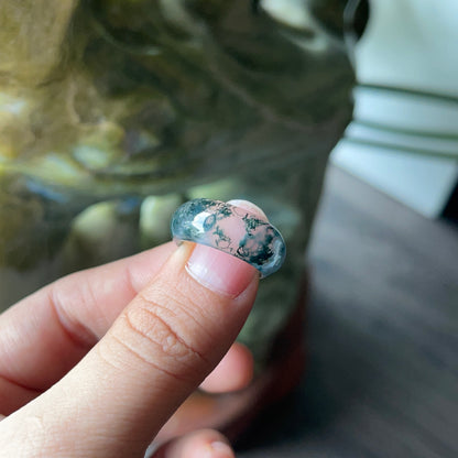 Natural Moss Agate Ring Size 1.5