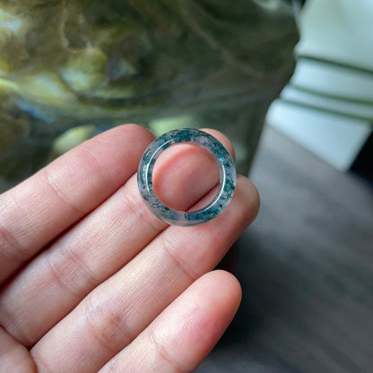 Natural Moss Agate Ring Size 1.5