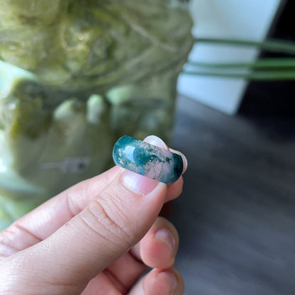 Natural Moss Agate Ring Size 1.5