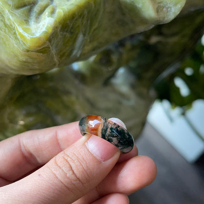 Natural Moss Agate Ring Size 1.7